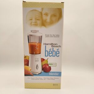 Hamilton Beach Bebe Blender 51111 Mix Puree Blend Baby to Adult Food BPA Free
